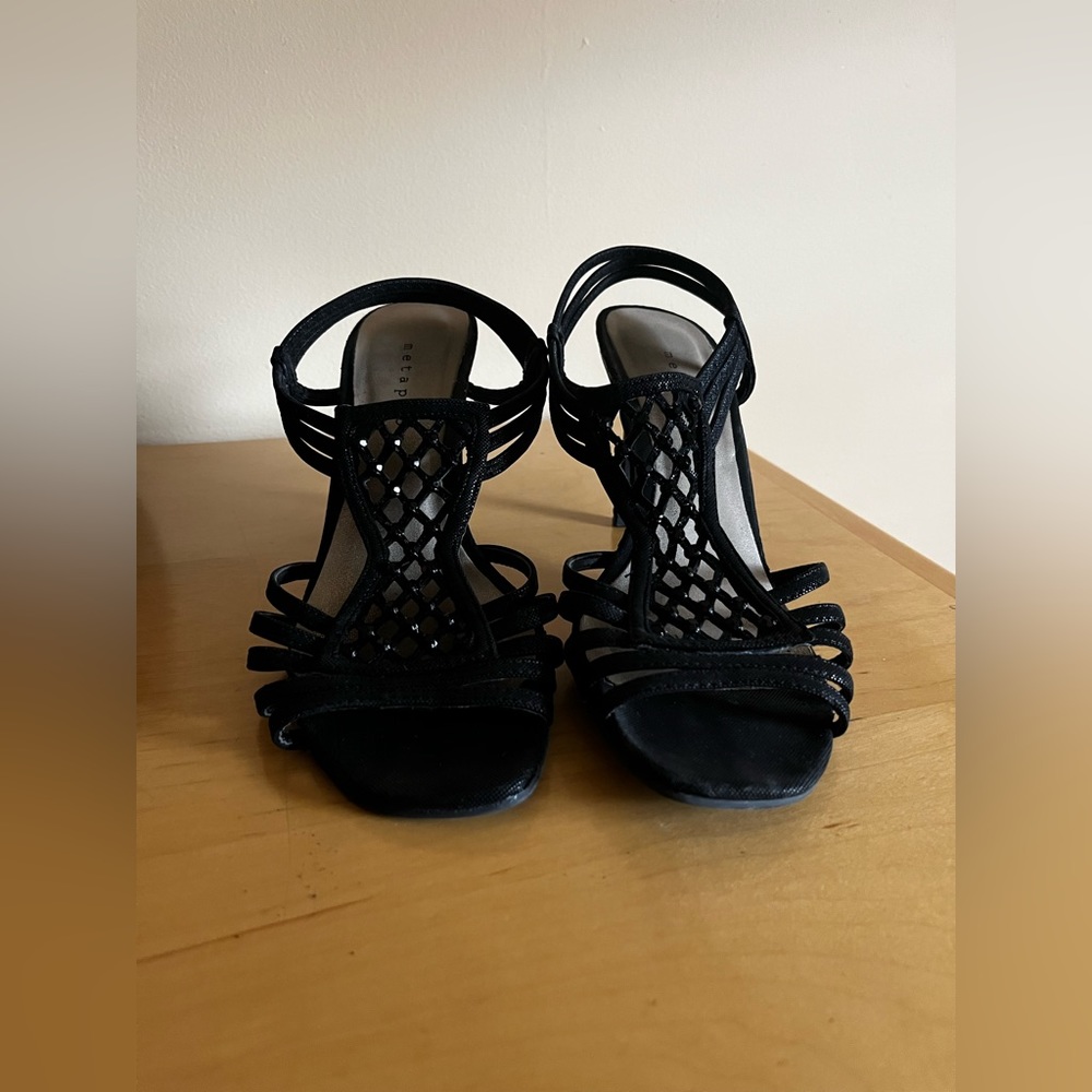 Black strappy heels